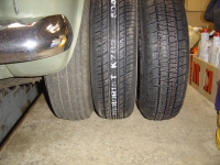  comparing two new ones with an old crossply Avon as fitted